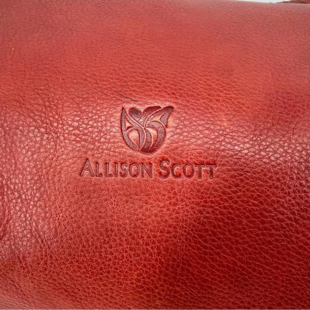 Allison Scott Red Leather Hobo Bag